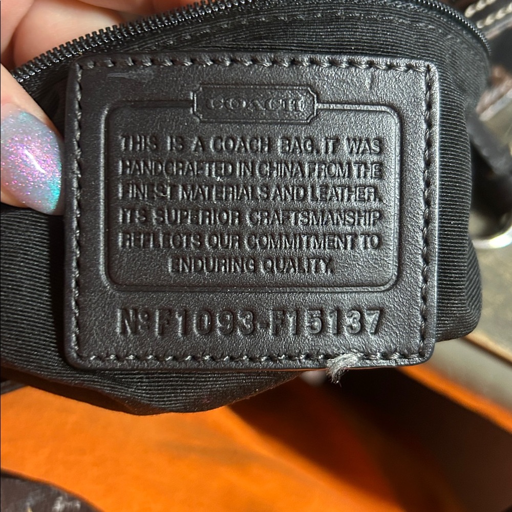 Coach Chelsea Heritage Signature Stripe tote‎ bag in brown and black leather - Picture 6 of 6